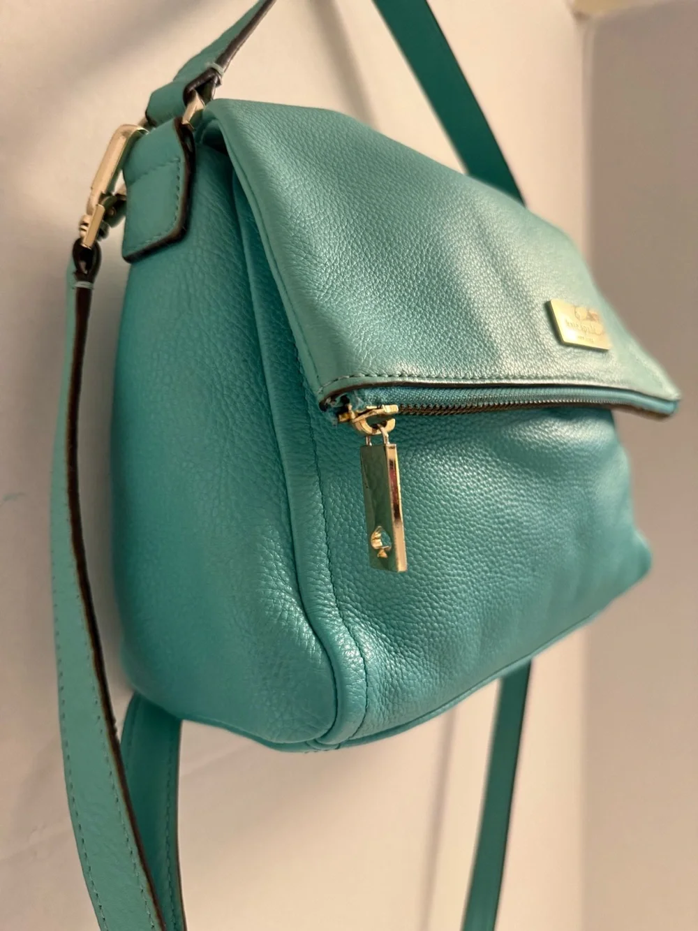 Kate Spade Highland Place Mini Maria Teal Leather Crossbody Bag